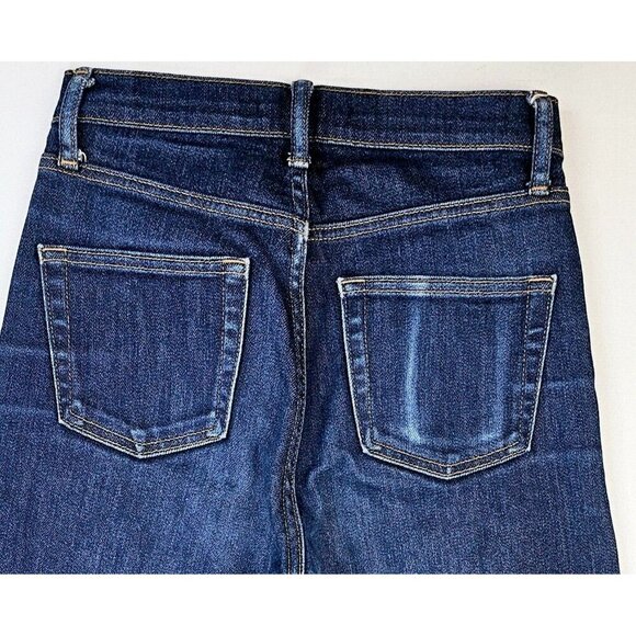 Uniqlo Size 24X27 Womens Regular Straight High Rise Kaihara Blue Denim Jeans - Picture 9 of 12